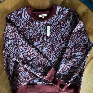 madewell  (re)sourced cotton oversized sweatshirt in tigerized print